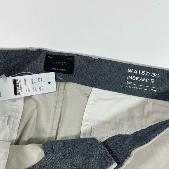 New J Crew 9” Chino Shorts Men’s Size 30 Stone - Picture 6 of 9